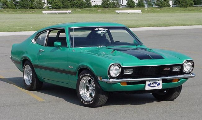 The Ford Maverick a heavier and less sporting machine than the Ford Pinto The Ford Maverick a heavier and less sporting machine than the Ford Pinto