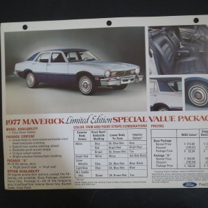 1977 Maverick Special Value Package 4dr